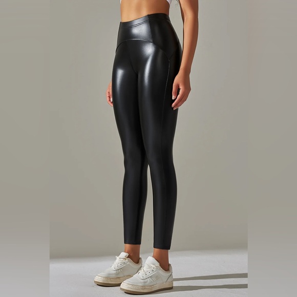 NEW Faux Leather ♦️ High-waisted Leggings - Picture 5 of 11